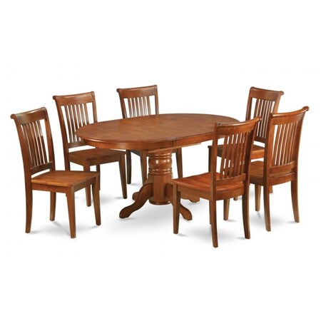 Latestluxury AV5-SBR-W 5PC Avon Dining Table and 4 Wood Seat Chairs in Saddle Brown Finish LA1675803